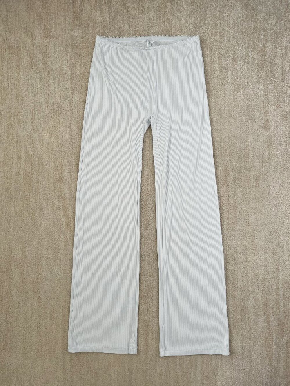 Skims Soft Lounge Ribbed Wide Leg Pants L Modal Blend